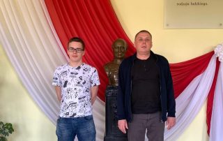 Igor Kuśnierek z opiekunem, p. Tomaszem Erbelem